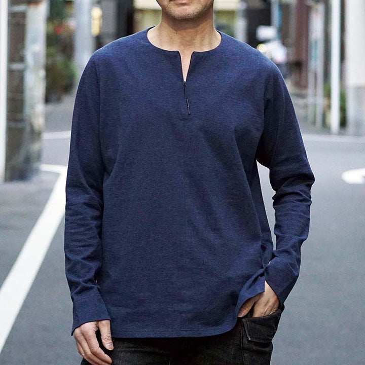 トップス CLU Denim & Co. Printed Texture Knit Embroidered V-Neck Top